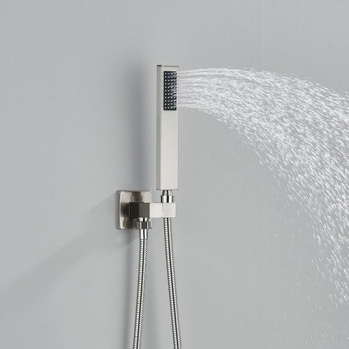 8" Brushed Nickel LED Shower Head Combo Rainfall Massage Body Jet Sprayer System - Picture 11 of 13