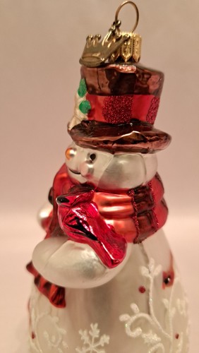 Hallmark Heritage Blown Glass "Cardinal Snowman" Holiday/Christmas Ornament 2018 - Picture 8 of 23