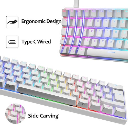 Gaming Keyboard Wired UK Layout 61 Keys, RGB Chroma Backlight Mechanical Switch - Picture 10 of 17
