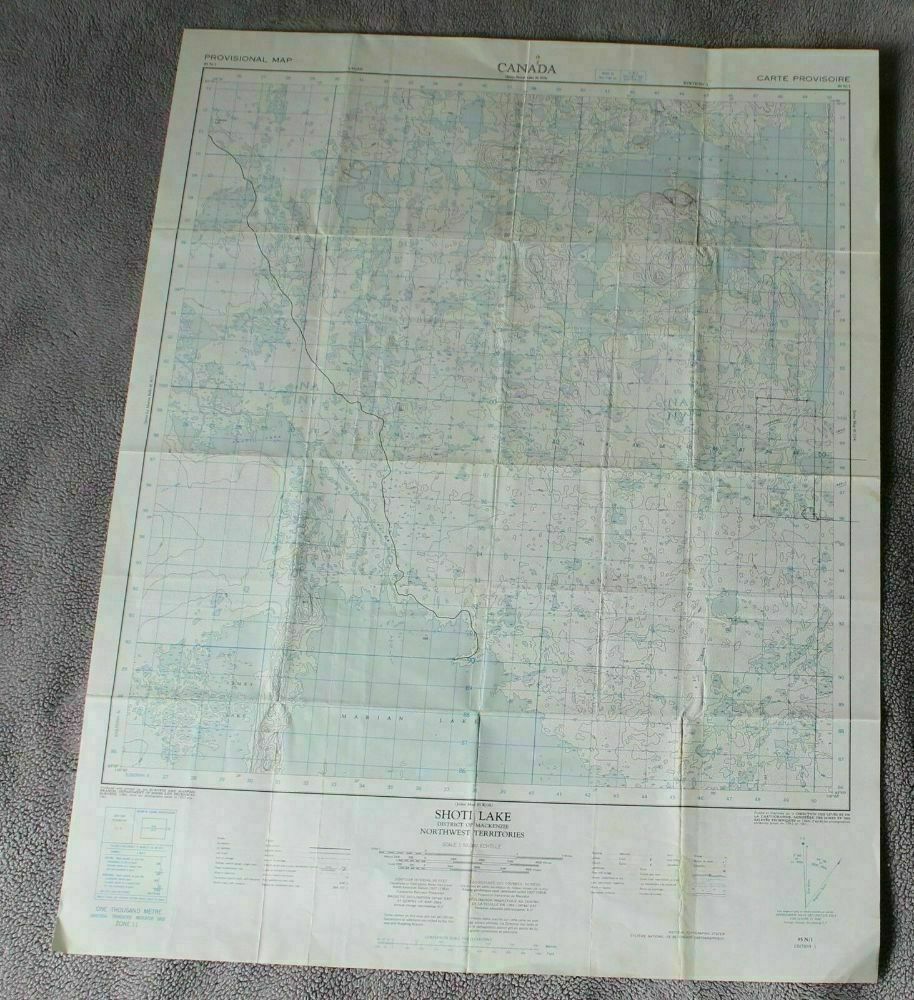 Shoti Lake 1964 Mackenzie Northwest Territories Provisional Topographic Map VG