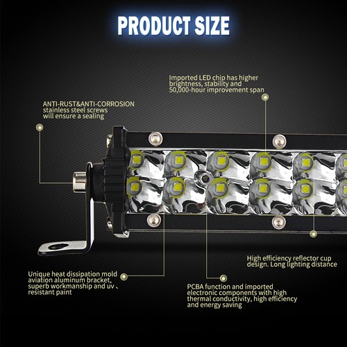 7inch LED Headlight Slim Light Bar Fit For 2004-up Club Car Precedent Golf Cart - Picture 13 of 18