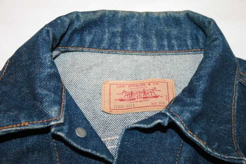 VINTAGE 1980's LEVI TYPE 3 70506 0216 DENIM JACKET 34 R EUC Dark USA Small - Picture 7 of 12