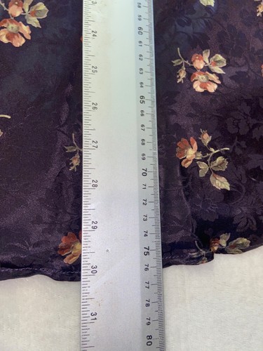 SILK Skirt Size 10 Midi Embossed Black Floral Vintage Boho Retro Gypsy - Picture 5 of 10
