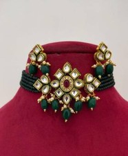 Kundan Choker Necklace Indian Choker Necklace Set For Women Beads Necklaces Her