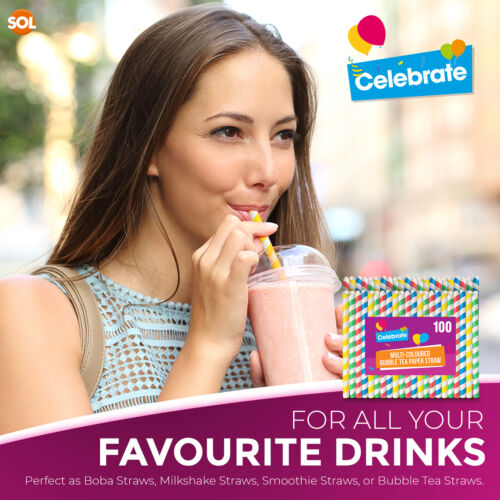50-500 Bubble Tea Straws Paper Jumbo Extra Wide Smoothie Boba Milkshake Drinking - Picture 12 of 14