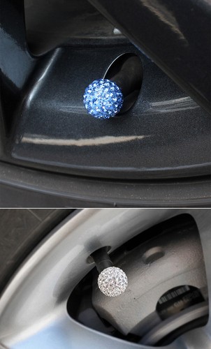 4 Stck. Diamant Kristall Auto Reifen Ventil Kappen Glänzend Staubdicht Rad Ventil Abdeckung - Bild 14 von 21