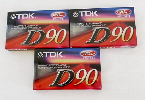 NEW SEALED Lot of 3 TDK Blank Cassette Tapes D90 90 Minutes Type I High Output  - Picture 1 of 4