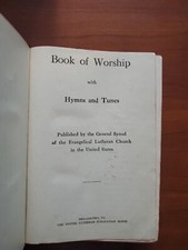 Book Of Worship Hymns and Tunes Synod of the Evangelical Lutheran Church 1899