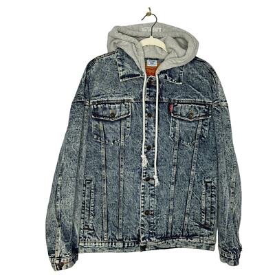 Vetements X Levi's Oversized Denim Hooded Jacket Unisex Acid Wash