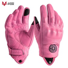 Retro Leather Motorcycle Gloves Pink Full Finger Gloves Man Women Motorbike Loco