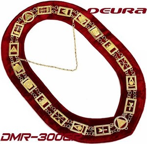 DEURA Masonic Collar Royal Arch Mark Master Gold Plated //// RED Backing DMR-300GR