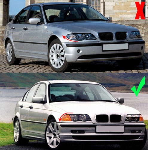 ///M Color BMW 98-02 E46 3-Serie 4D Negro Mate Parrilla Frontal para Riñón 2 piezas - Imagen 6 de 6
