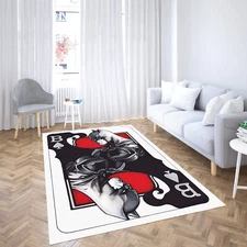 Graffiti King of Spades Art Area Rug | Urban Style Game Room & Man Cave Decor