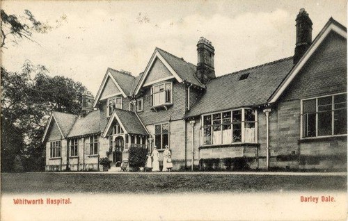 PRINTED POSTCARD OF WHITWORTH HOSPITAL, DARLEY DALE, (NEAR MATLOCK), DERBYSHIRE - Foto 1 di 2