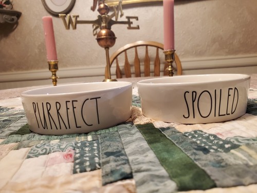 SET OF TWO Rae Dunn Artisan 5” Cat Bowls - NEW PRICE - XLNT COND