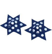 Star Shaped Pasties Studded Leather Nail Heads Nipple Covers Black L9102