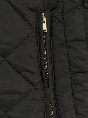 Crown & Ivy Jacket Coat Womens S Black Quilted Lightweight Gold Buttons Lined - Picture 6 of 24