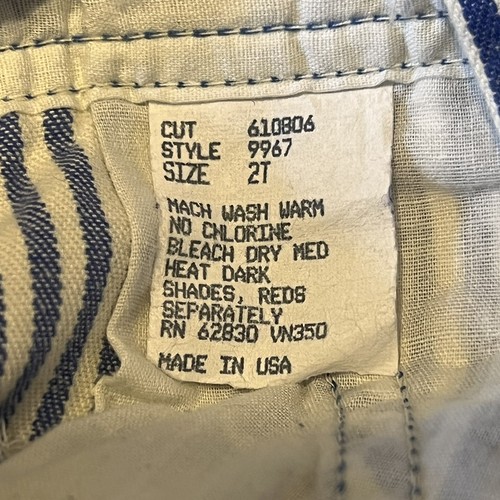 VTG Lands End Roveralls Sz 2T Toddler Baby Overalls Blue White Striped USA - Picture 10 of 10