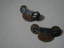 Pair of CAP Civil Air Patrol Cadet D-22 Made in USA Enameled 1" Pin Back Badges