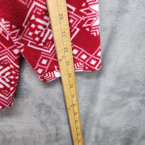Lands End 1/4 Zip Fleece Pullover Jacket 2X 20W-22W Red White Nordic Snow Winter - Picture 10 of 12