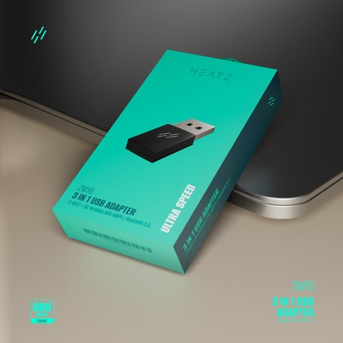 HEATZ ZW16 Wi-Fi Bluetooth 5.3 USB Adapter - Picture 2 of 2