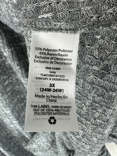 Terra & Sky Damenpullover grau Wasserfallausschnitt 3X bequem entspannt neu ohne Etikett - Bild 7 von 14