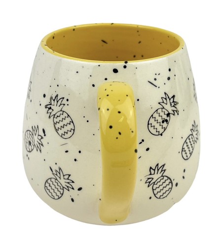 Taza de cerámica Meritage piña moteada barril amarillo crema 12-16 oz + ¡USADA EN EXCELENTE ESTADO! - Imagen 8 de 11