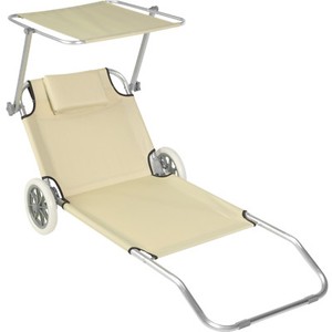 De Sur Toit Pliante Longue Jardin Bain Plage Beige Chaise Détails Aluminium Transat Soleil F13KJlTc