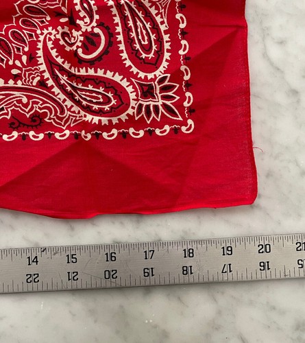 Vintage rotes Paisley Western Bandana Halstuch RN14193 20" 100 % Baumwolle hergestellt in den USA - Bild 4 von 4