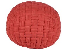 Trendy Ottoman in Rot Samtstoff 45x35 cm Hopa