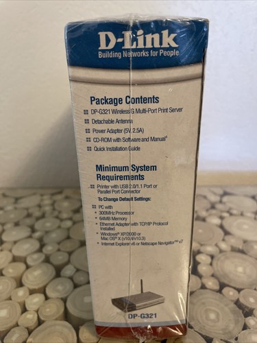 NEW D-Link DP-G321 Multi-Port Print Server Wireless Air Plus G 802.11g 54Mbps - Picture 2 of 4