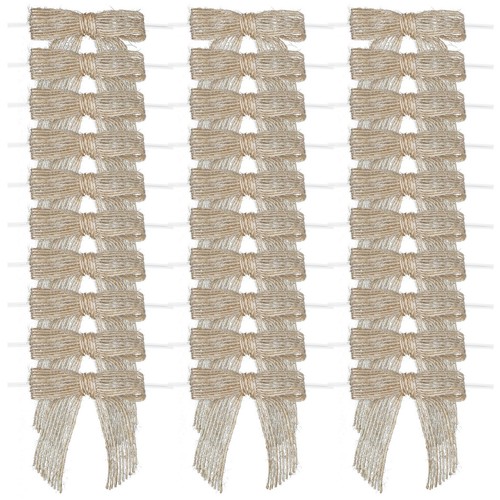 7Rainbows 30pcs Boutique 2.5" Burlap Ribbon Bows Craft Twist Tie Bows for Tyi...