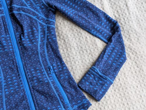 Lululemon Giacca Donna 2 Blu Definisci Triometrica Striscia Zip Foro Pollice Elasticizzato - Foto 4 di 9
