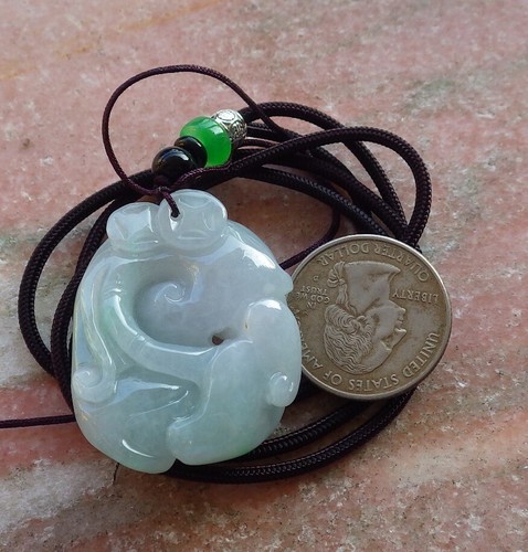 Certified Green Burma Natural A Jade jadeite Pendant Gold Fish Ruyi 金鱼 545251 - Picture 7 of 9