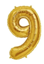 34" Giant Number "9" Foil Helium Self Inflating Birthday Party Wedding Balloon