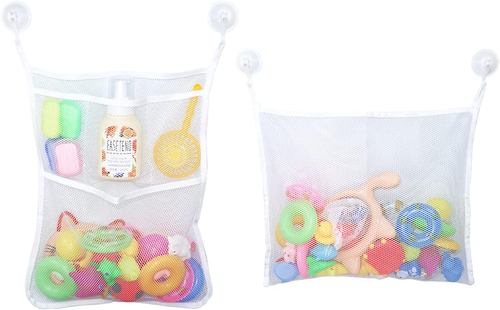 2 PCS Mesh Bathtub Toy Holder Bag, 18 X 14 Inch Bath Toy Organizer, 4 Ultra Str - Picture 9 of 12