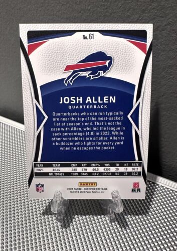 2024 Certificato JOSH ALLEN #/75 SP Blu Colore Specchio Match🔥Banconote Buffalo - Foto 2 di 2