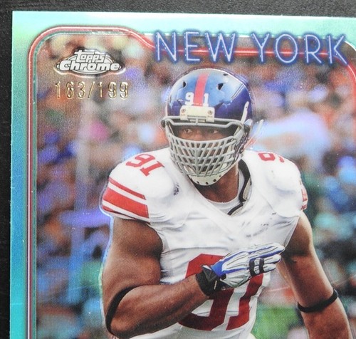 2024 Topps Chrome Football Justin Tuck Aqua Refractor Auto /199 (RC) - Picture 2 of 3