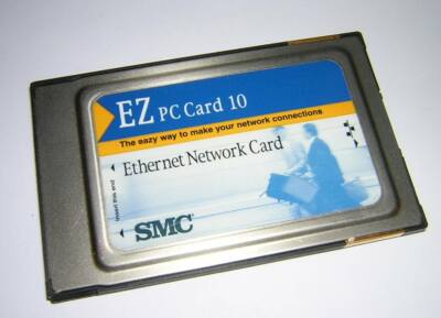 SMC PCMCIA EZ PC Card 10 Ethernet LAN Adapter 8022T with 10BaseT Dongle Cable