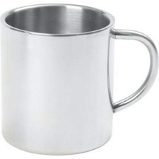 Maxam KTCFCP 15oz Double Wall Stainless Steel Coffee Mug - Silver