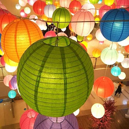 16Pcs Colorful Paper Lanterns for Christmas Decorations, Multi-Color Chinese or - Picture 4 of 12
