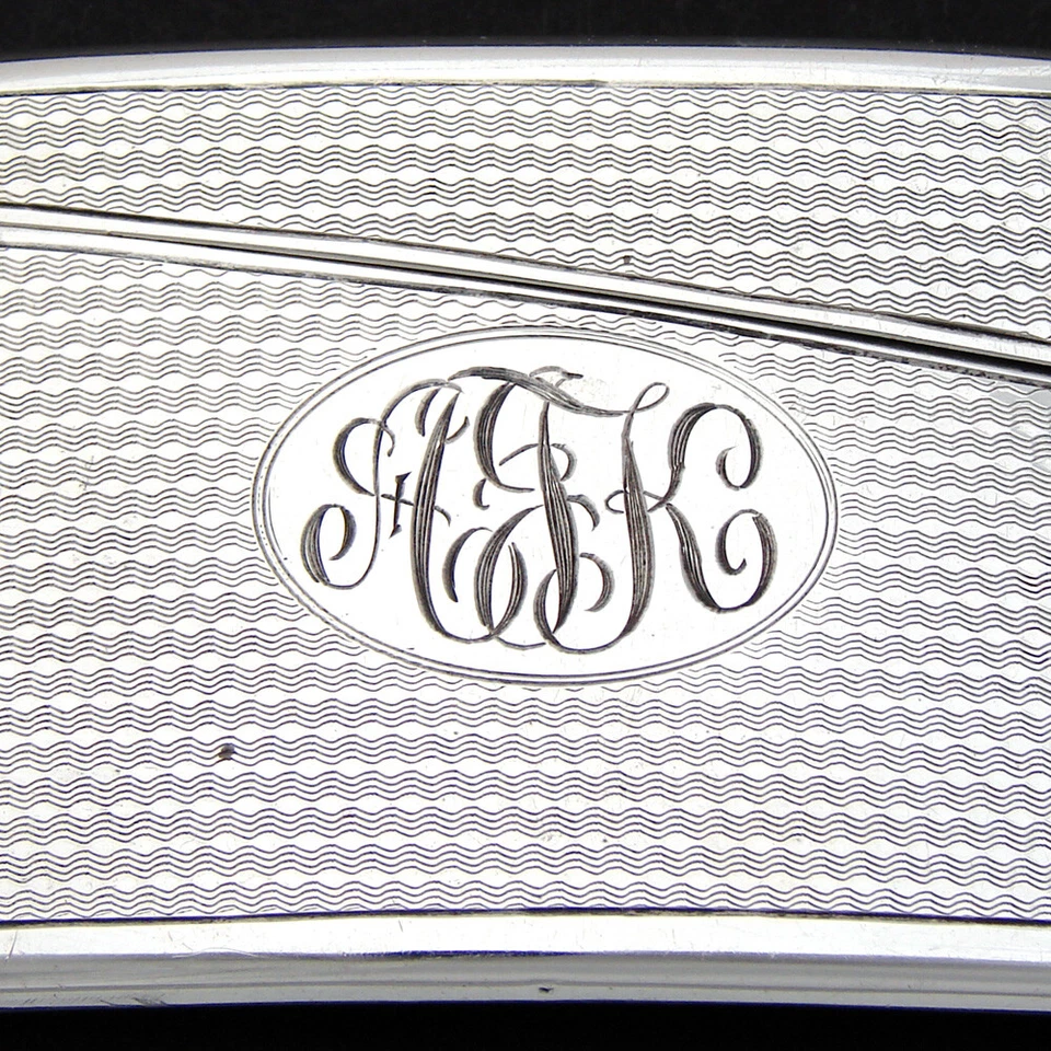 Elegant Antique American Sterling Silver Calling Card Case, Curved Shape - Image 4 of 4