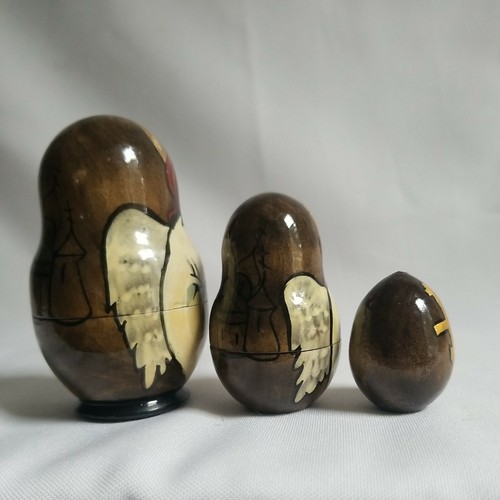 Bambole religiose in legno nidificazione croce preghiera dipinta a mano firmata casa altare/cappotto - Foto 8 di 12