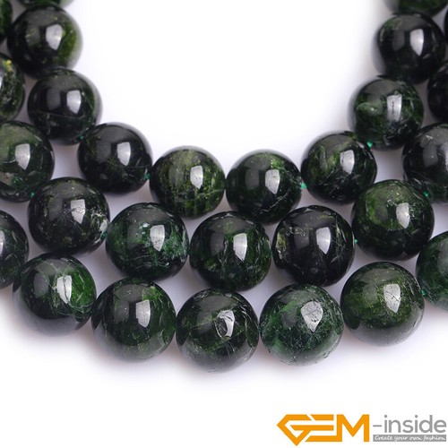 Green Diopside Natural Gemstone Round Loose Beads For Jewellery Making 15" AU - Picture 10 of 32