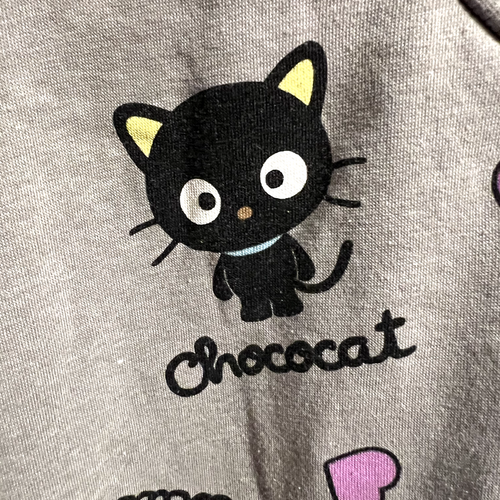 Chococat Sanrio Sweatshirt M Gray Pink Hearts Kawaii Crewneck Bioworld VTG - Picture 3 of 6