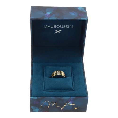 Mauboussin 18k Yellow Gold Ring filigree openwork w/ Case - Picture 1 of 7