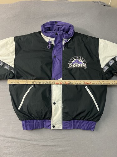 Giacca puffer vintage anni 90 Pro Player Colorado Rockies MLB XL - Foto 10 di 15