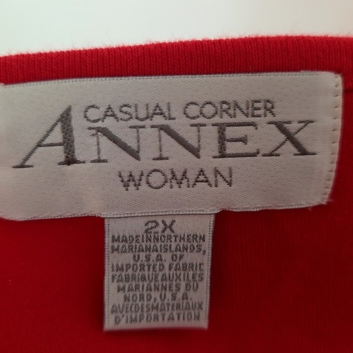 Vtg CASUAL CORNER ANNEX Womens 2x Dress Red Maxi Fish Boho Retro Beach Coastal - Picture 4 of 4