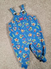 Vintage OshKosh Baby B'Gosh Overalls 24 Months Blue Teddy Bear Sports USA Made