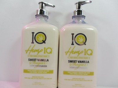 2 PACK HEMP IQ SWEET VANILLA SUGAR BODY MOISTURIZER LOTION